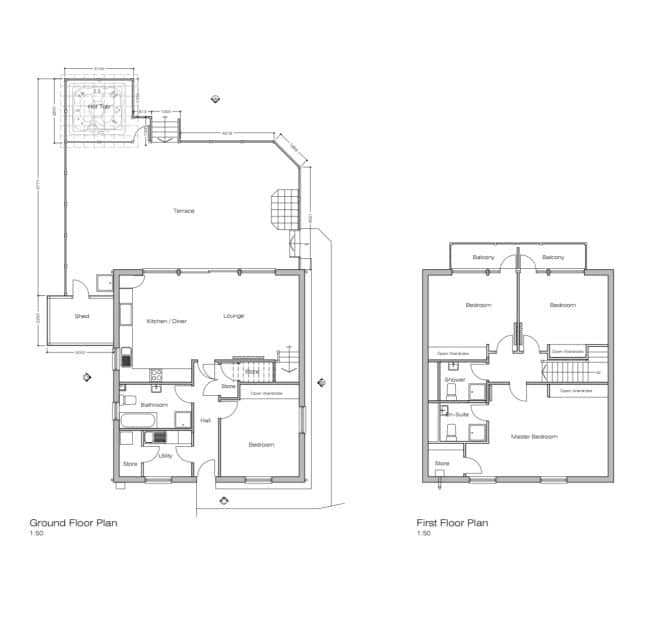 Floor plan of holiday lodge Rockpool
