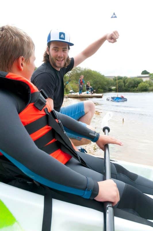 Kayaks on holiday park
