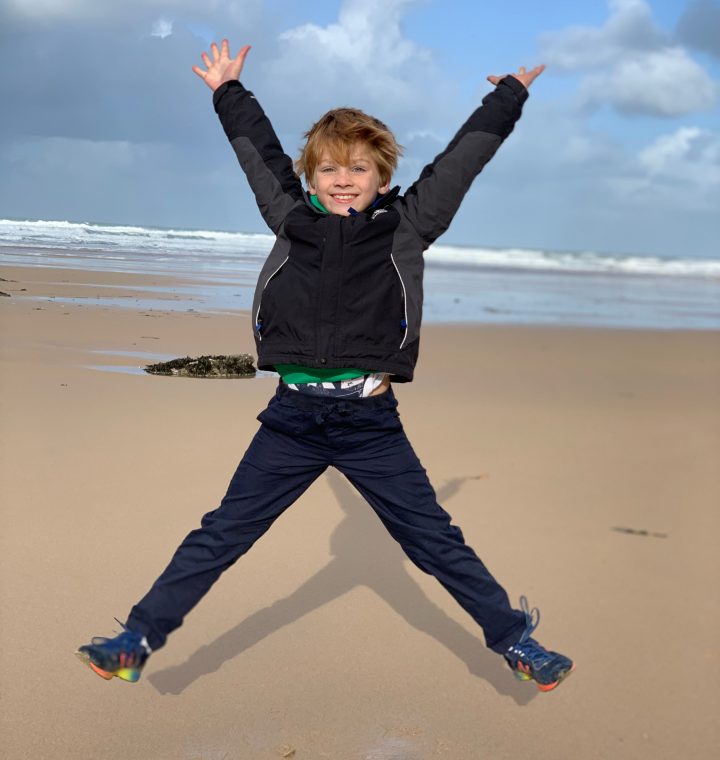 Boy star jump on Watergate Bay